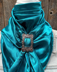 35X35" Solid Teal Wild Rag / Scarf WRS5 - Buckle Wild Rag Slides - Assorted