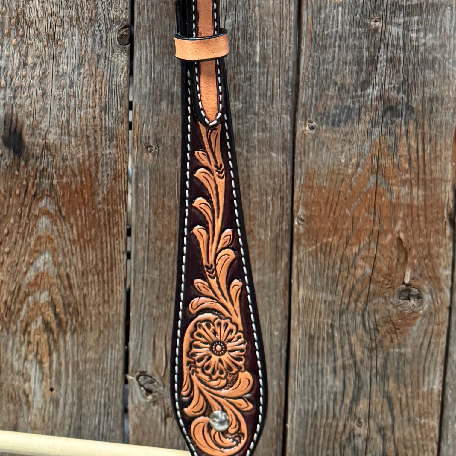 Two Tone Floral One Ear Headstall / Bridle 