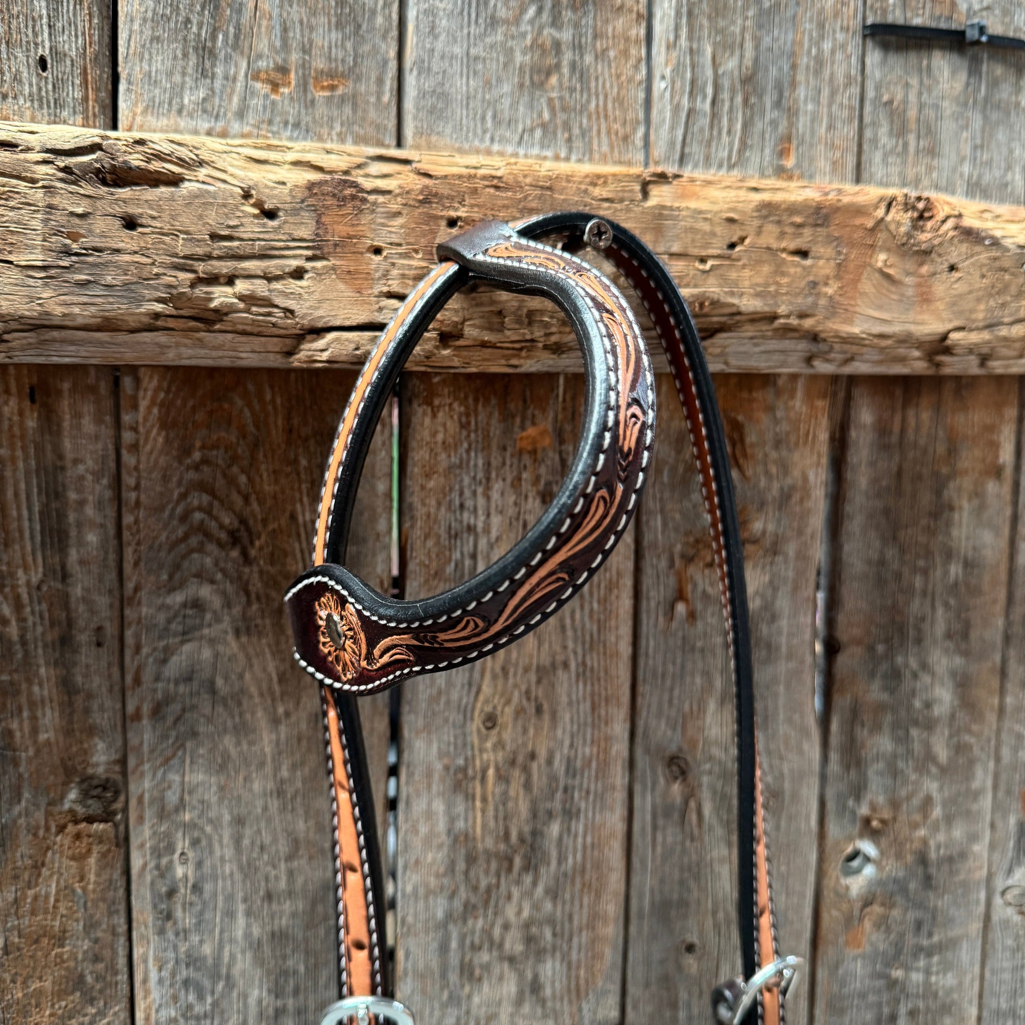 Two Tone Floral One Ear Headstall / Bridle 