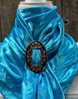 35X35" Solid Aqua Wild Rag / Scarf WRS8 - Buckle Wild Rag Slides - Assorted