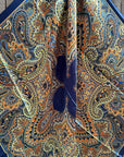 35X35" Blue and Orange Paisley Wild Rag / Scarf WR3449