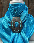 35X35" Solid Aqua Wild Rag / Scarf WRS8 - Buckle Wild Rag Slides - Assorted