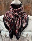 35X35" Black and Red Paisley Wild Rag / Scarf WR3450