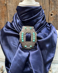 35X35" Solid Dark Blue Wild Rag / Scarf WRS9 - Buckle Wild Rag Slides - Assorted