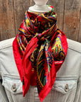 35X35"  Red Hippie Paisley Wild Rag / Scarf WR905X
