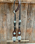 Teal Diamond Turquoise and AB Browband / One Ear - Breastcollar Tack Set 