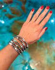 Sterling Silver & Larimar Bracelet  – 6 mm Beads