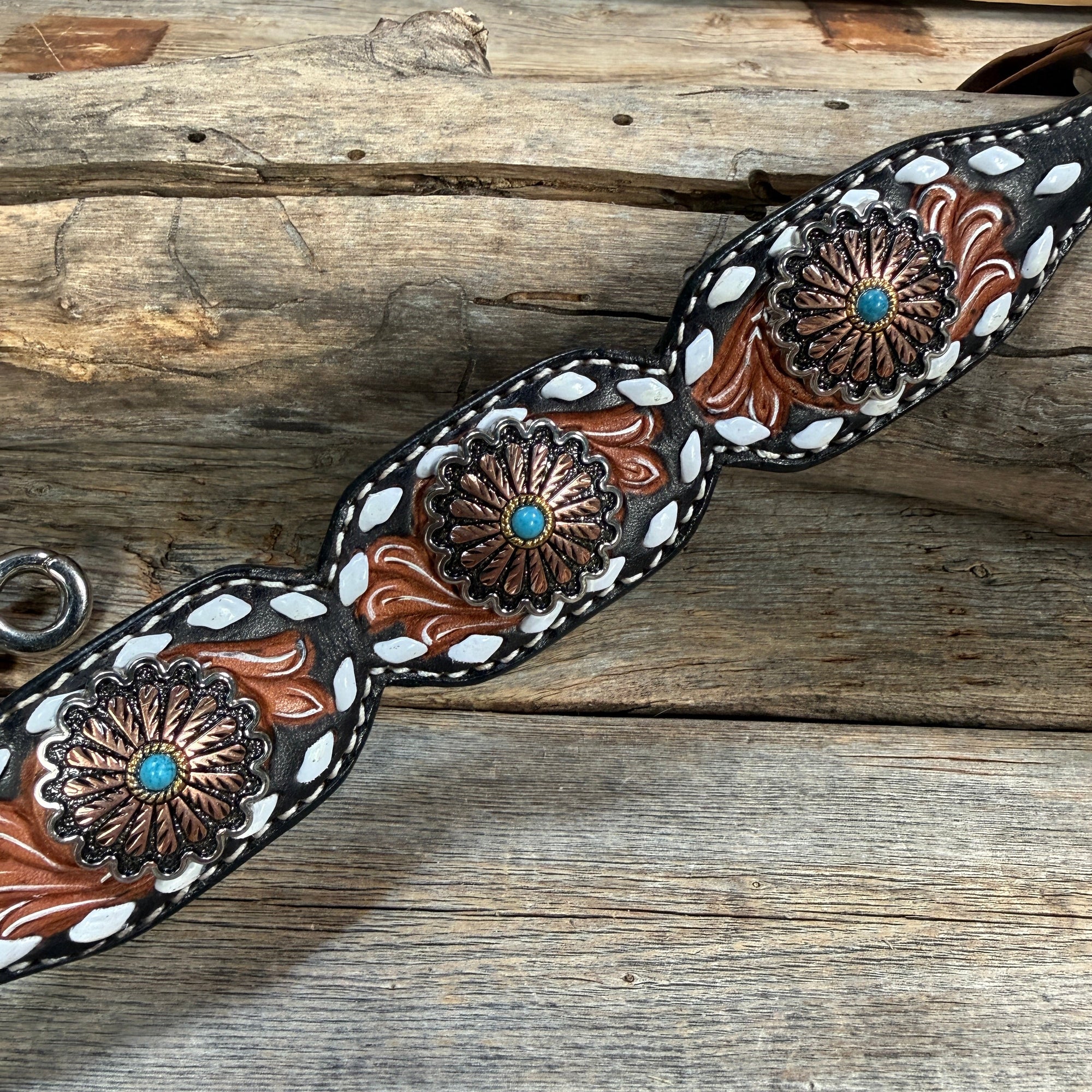 Light Oil Buckstitch Wither Strap 