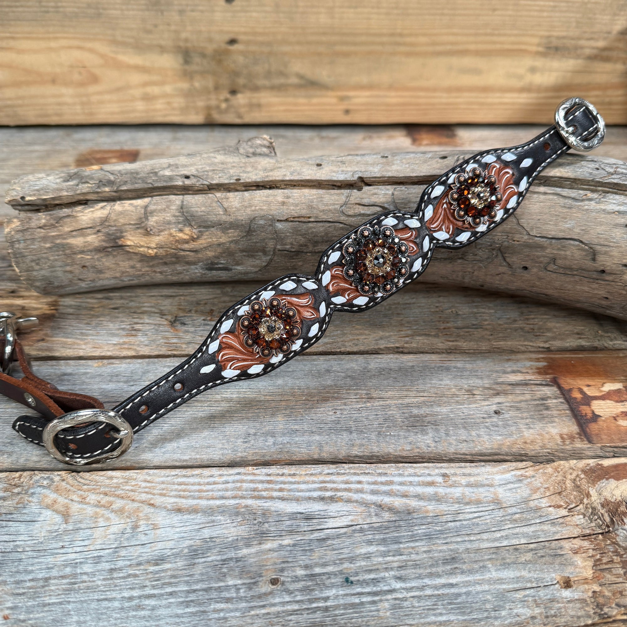 Light Oil Buckstitch Wither Strap 