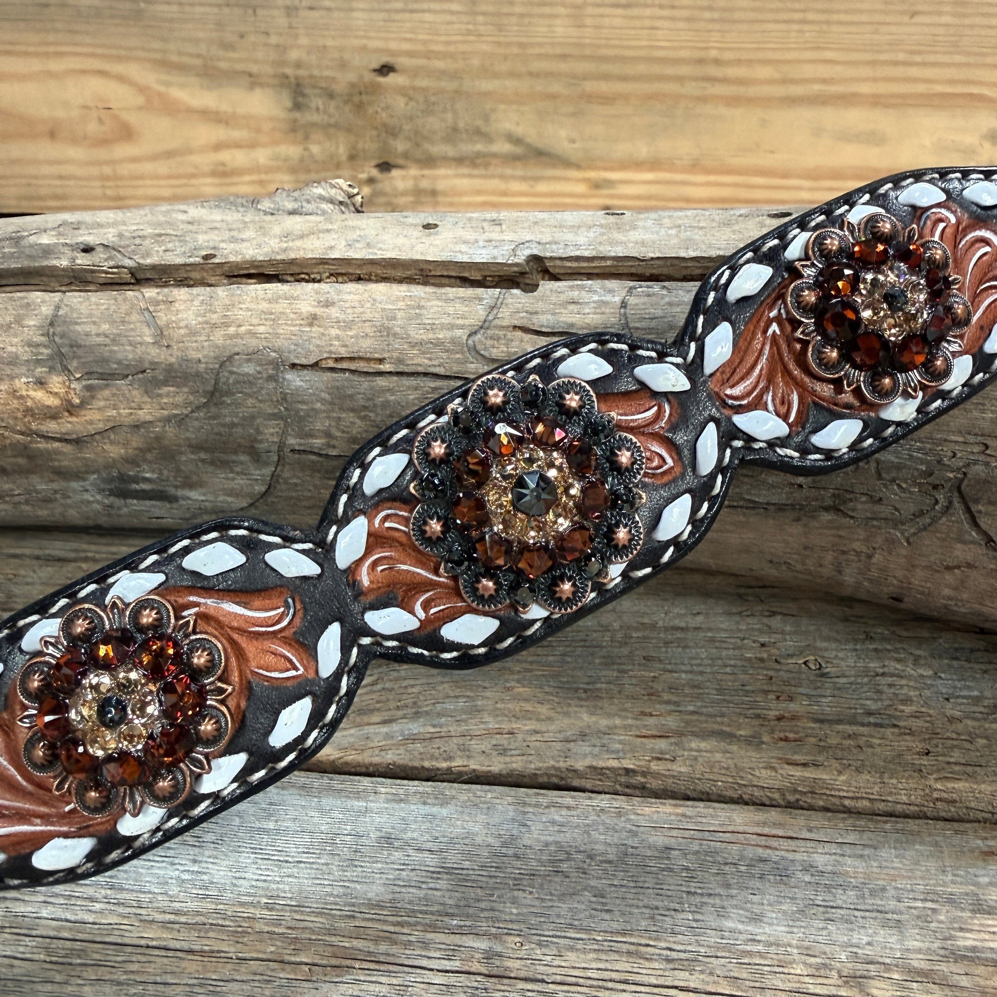 Light Oil Buckstitch Wither Strap 