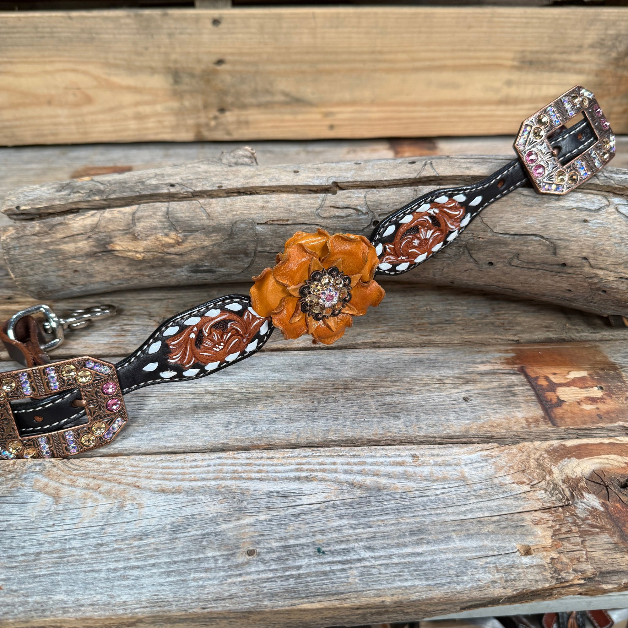Light Oil Buckstitch Wither Strap 