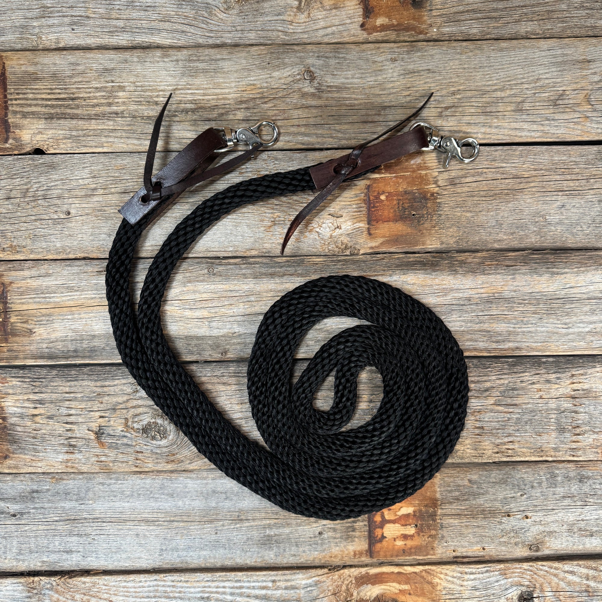 Black Nylon Barrel Racing Reins 