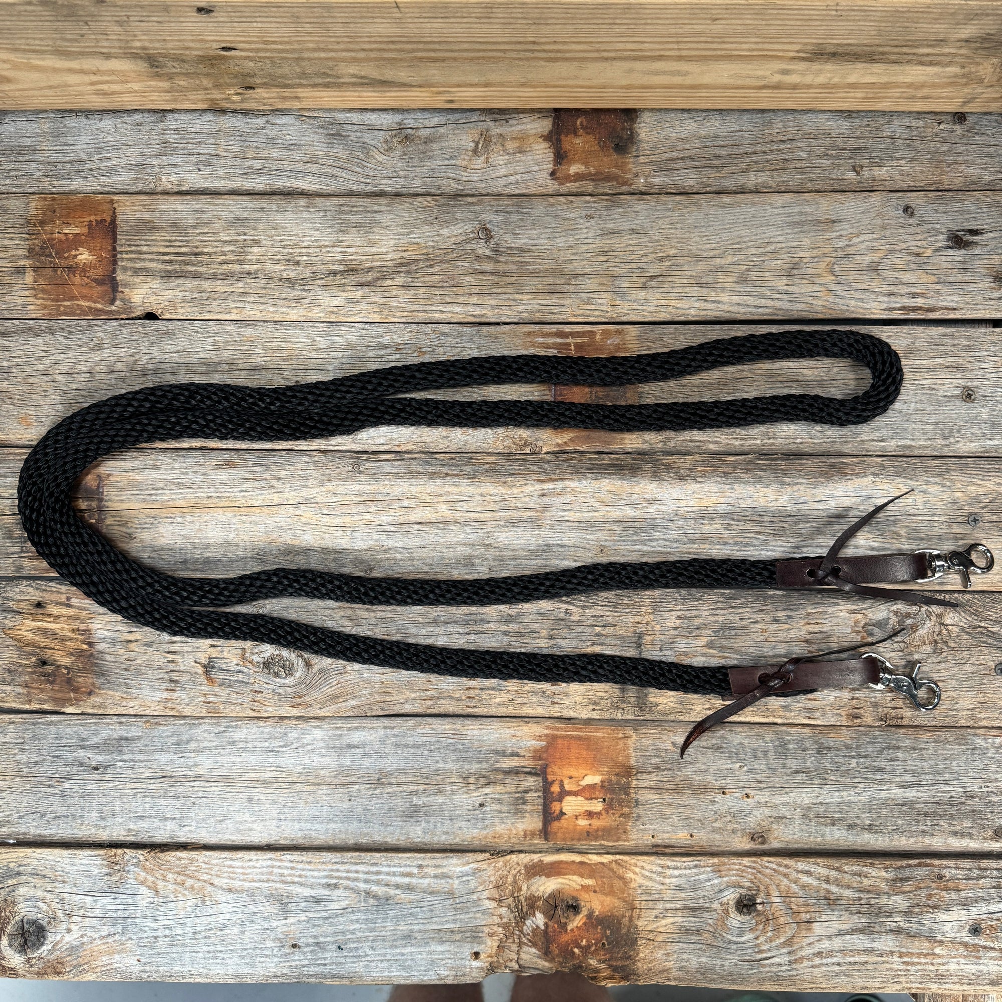 Black Nylon Barrel Racing Reins 