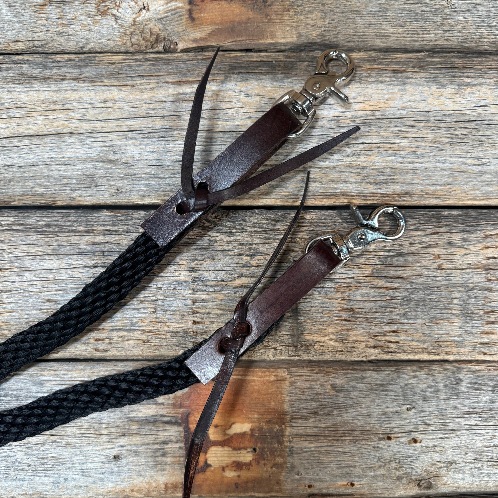 Black Nylon Barrel Racing Reins 