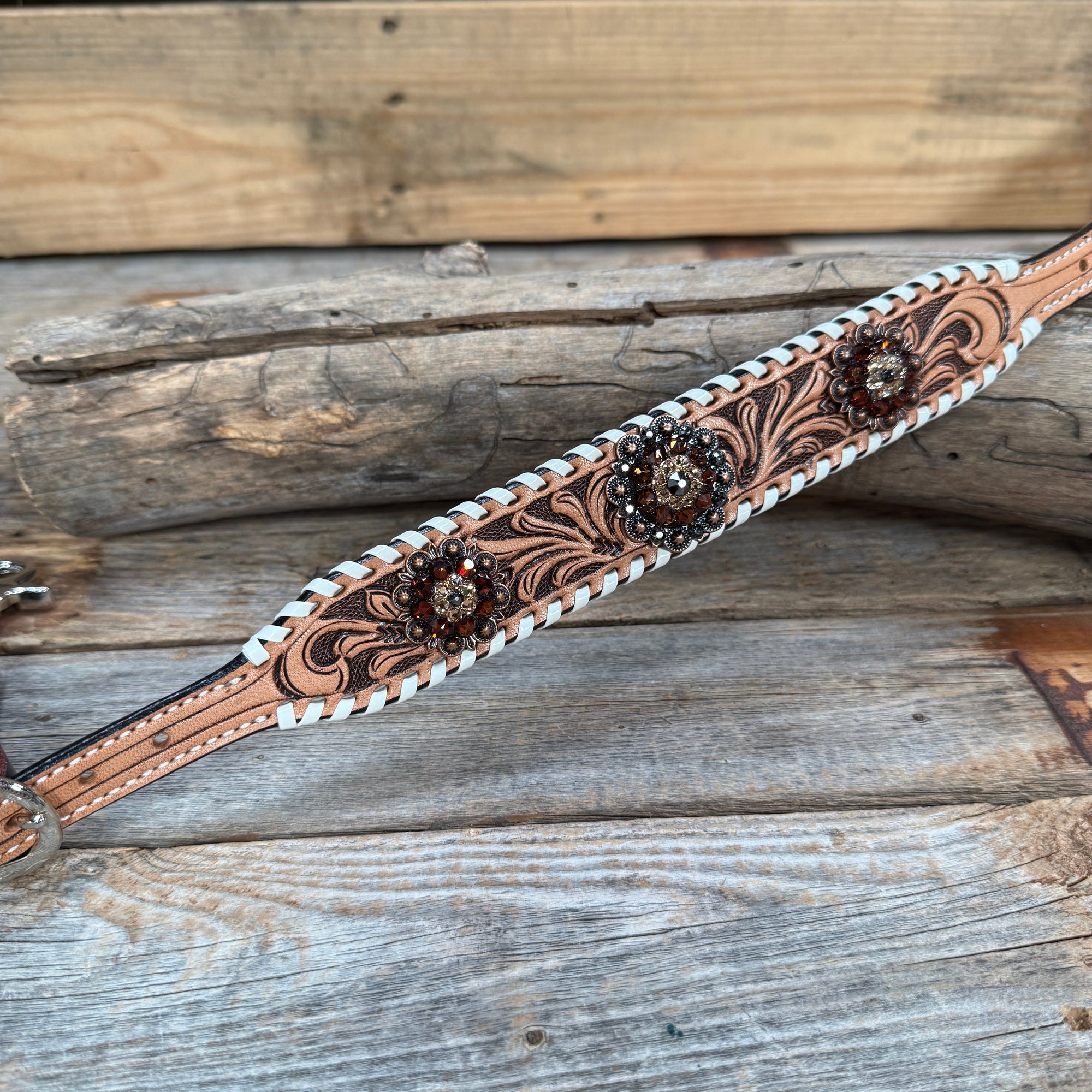 Light Oil Whipstitch Wither Strap 