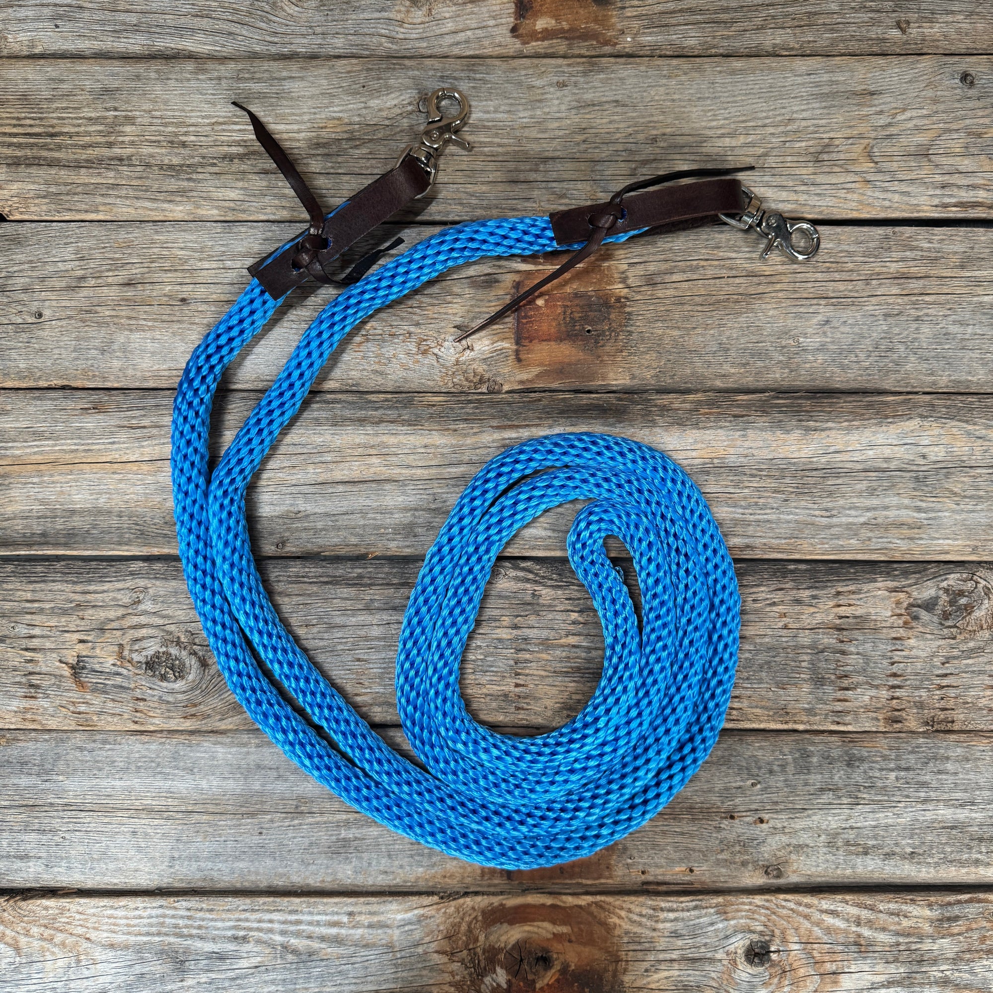 Blue Nylon Barrel Racing Reins 