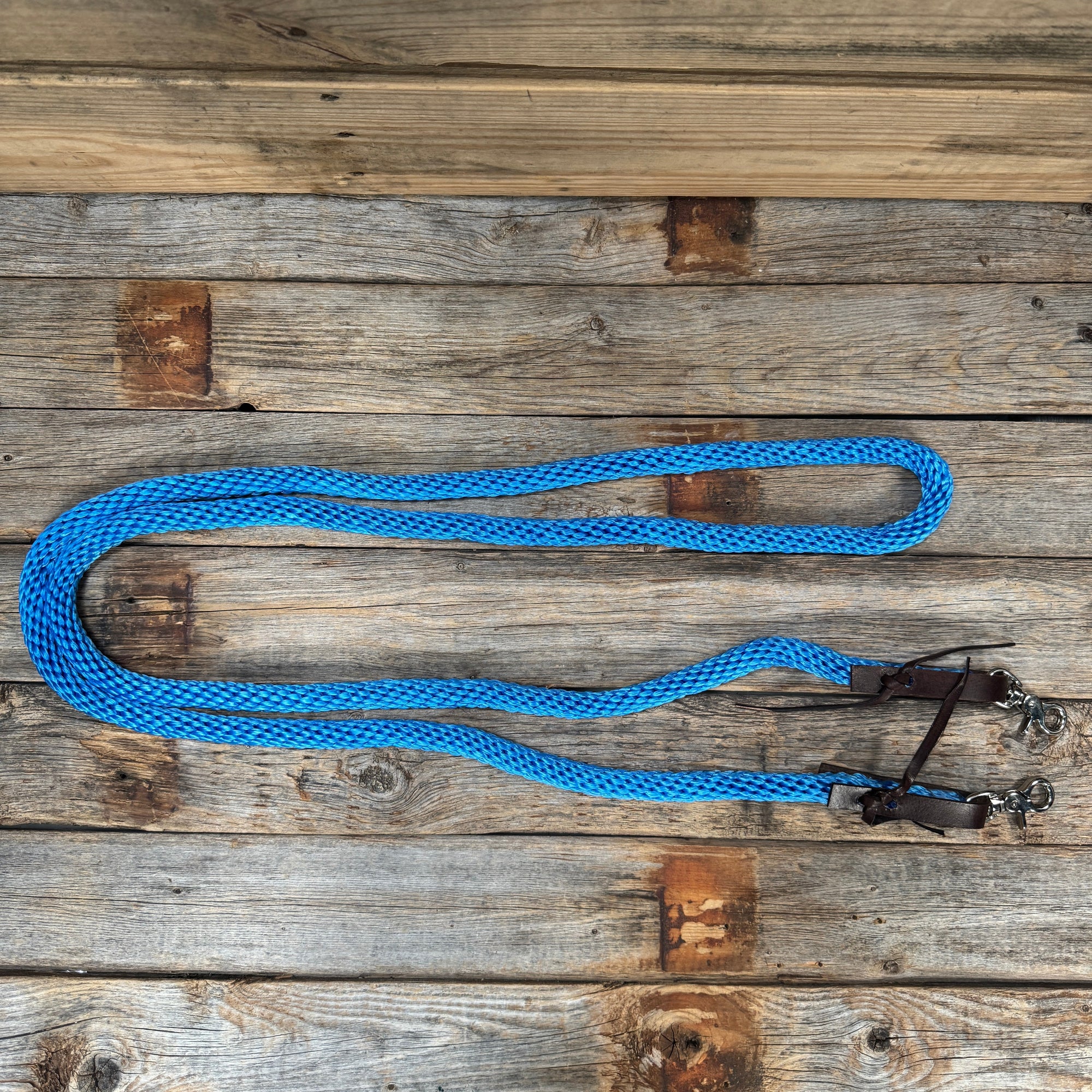 Blue Nylon Barrel Racing Reins 