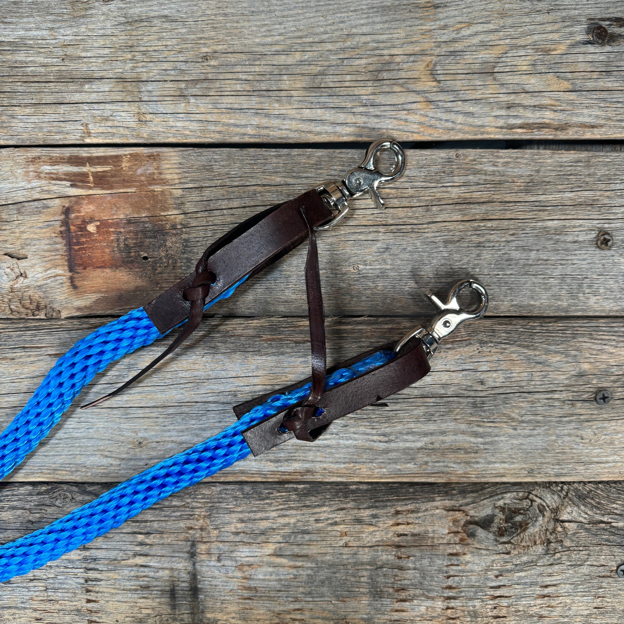 Blue Nylon Barrel Racing Reins 