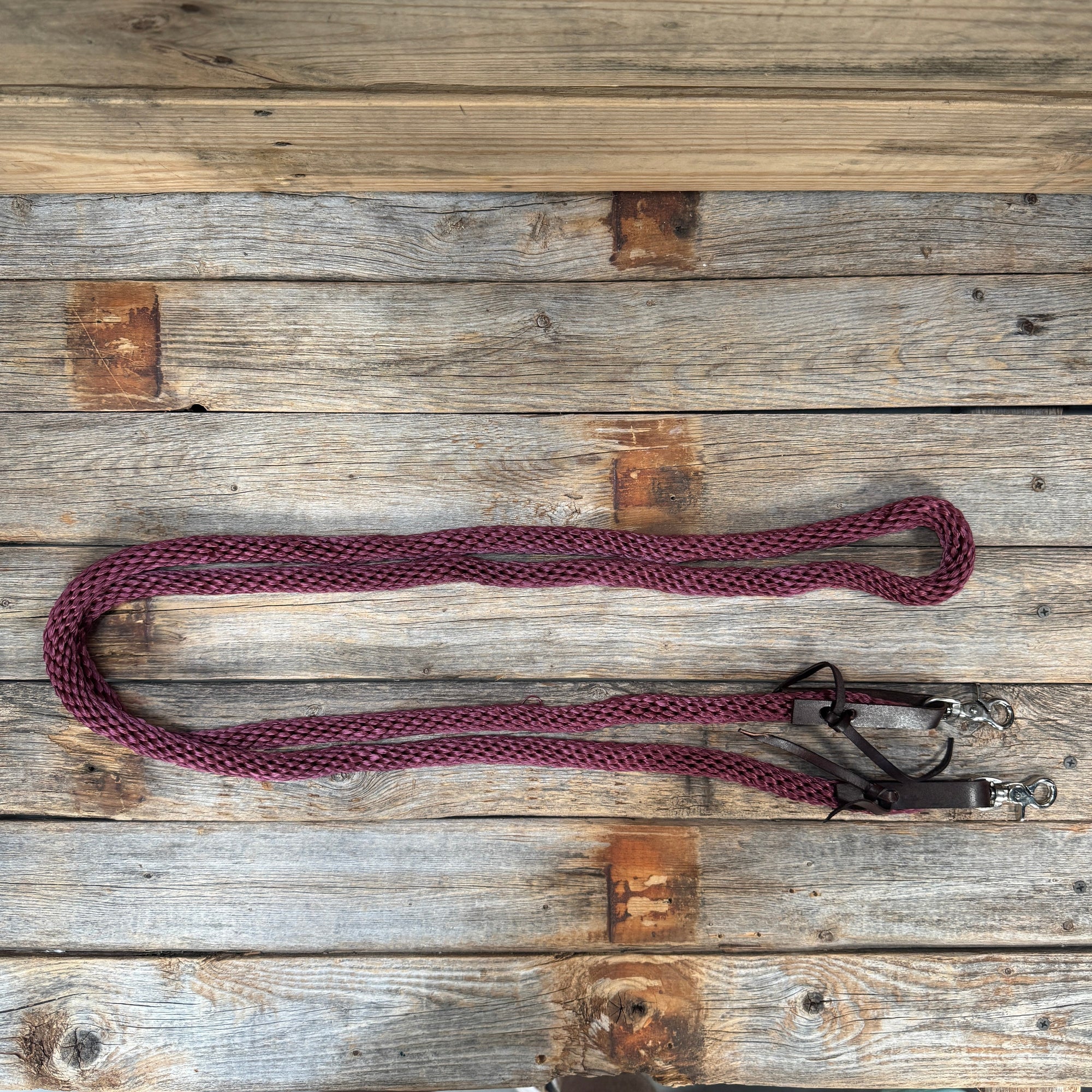 Burgundy Nylon Barrel Racing Reins 