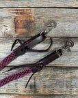 Burgundy Nylon Barrel Racing Reins 