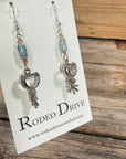 Turquoise Color Stone Spur Dangling Earrings