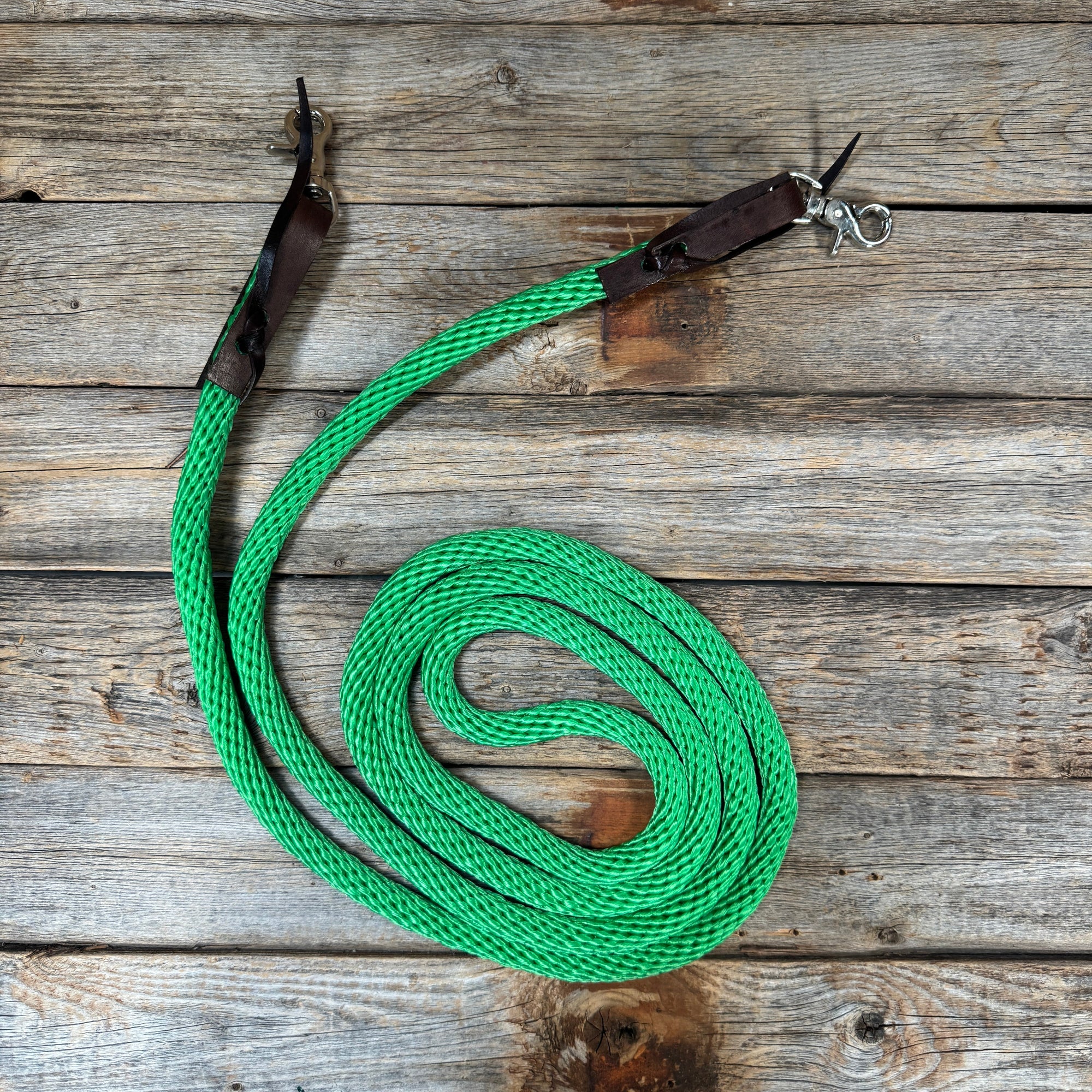 Green Nylon Barrel Racing Reins 