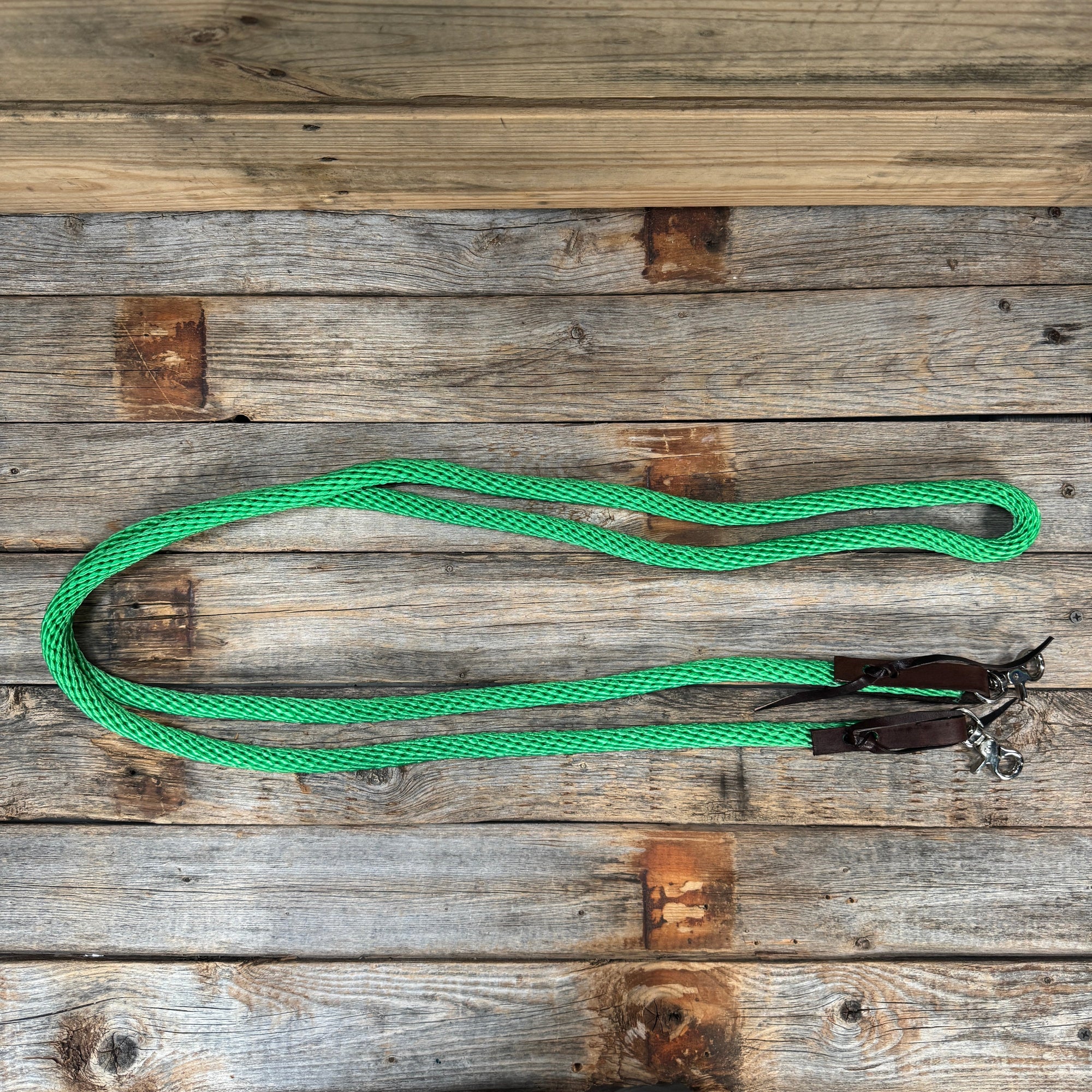 Green Nylon Barrel Racing Reins 