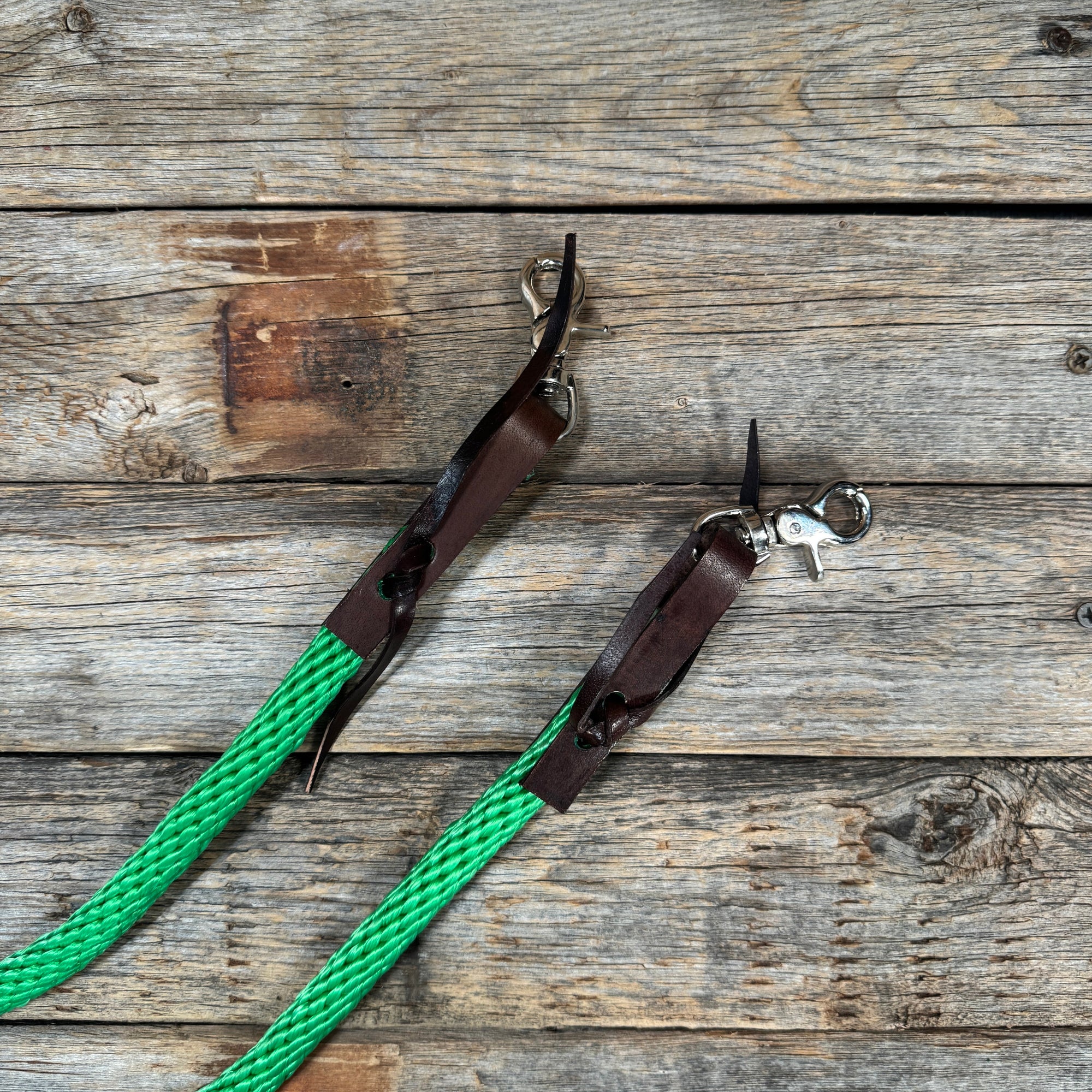 Green Nylon Barrel Racing Reins 