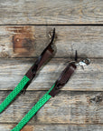 Green Nylon Barrel Racing Reins 