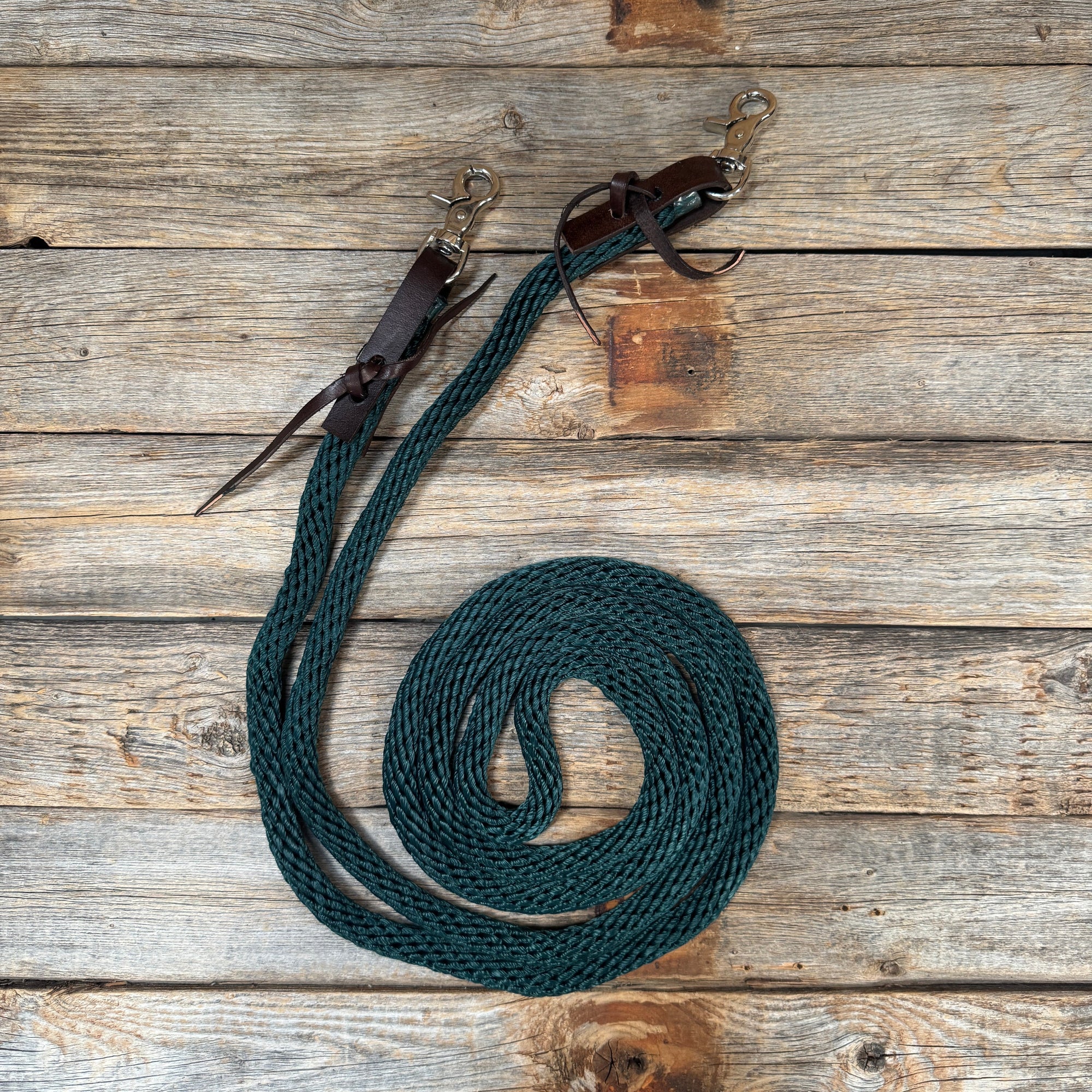 Emerald Nylon Barrel Racing Reins 