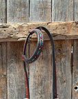 Dark Oil Hand Painted Antique Silver Turquoise Browband/One Ear and  Breastcollar Tack Set 