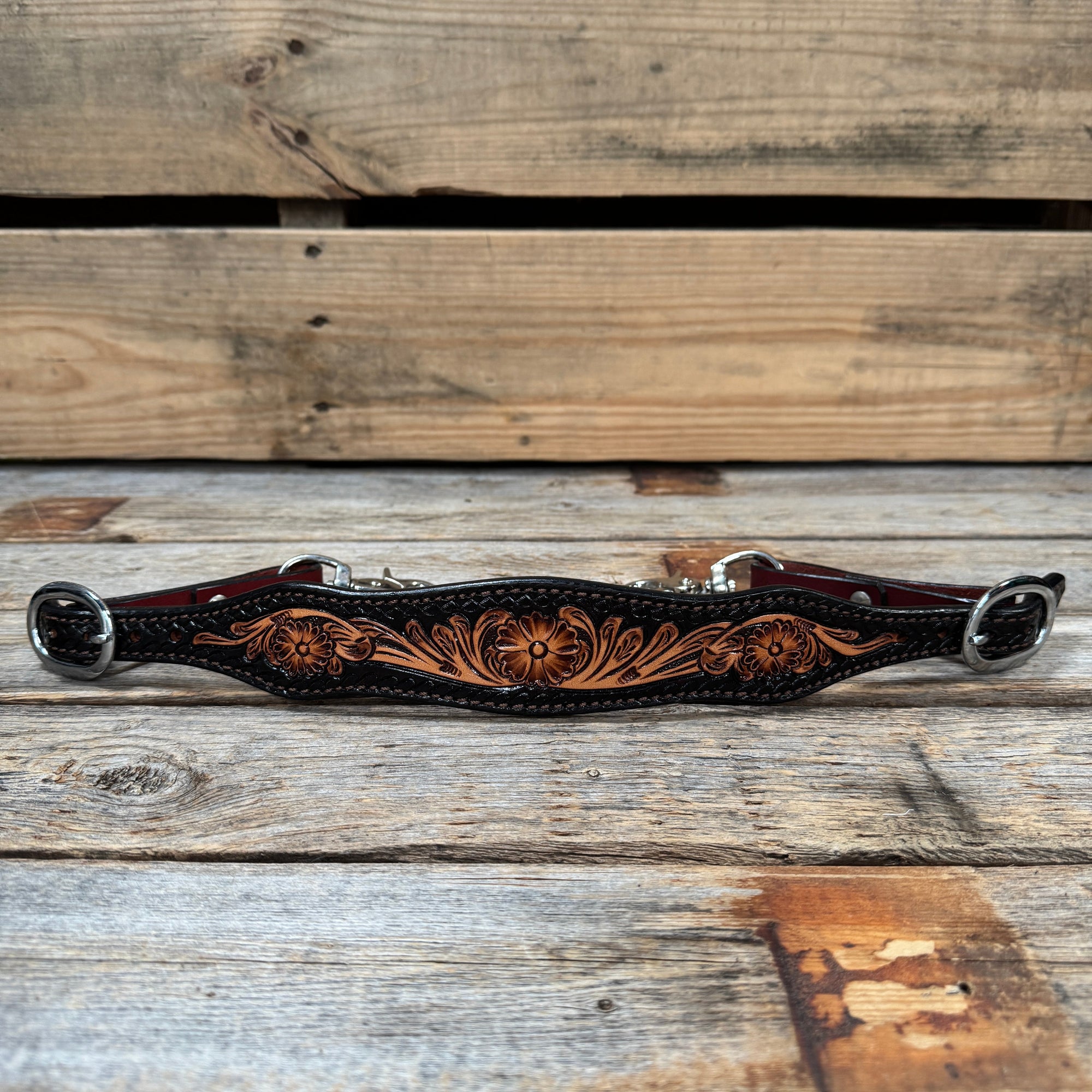 Two Tone Floral Wither Strap 