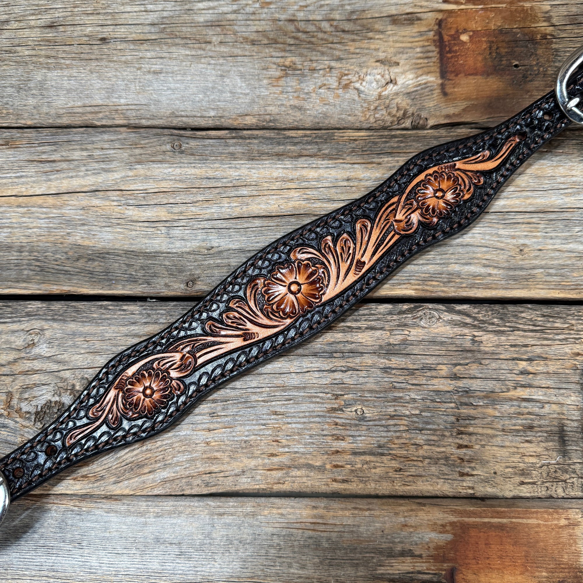 Two Tone Floral Wither Strap 
