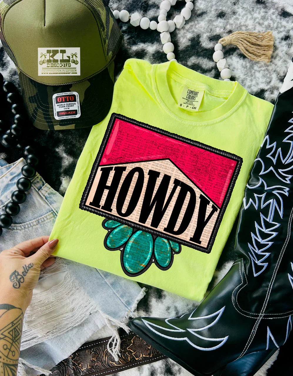Howdy HOT PINK &amp; TURQUOISE  tee or sweatshirt