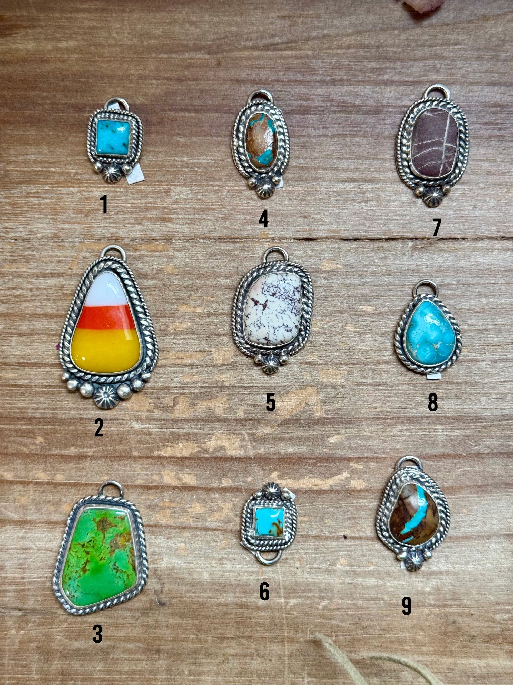 Sterling Silver &amp; Turquoise Charms – Handmade by Jason Ogg &amp; Shay Pfeiffer – USA Made – Pick Your Favorite