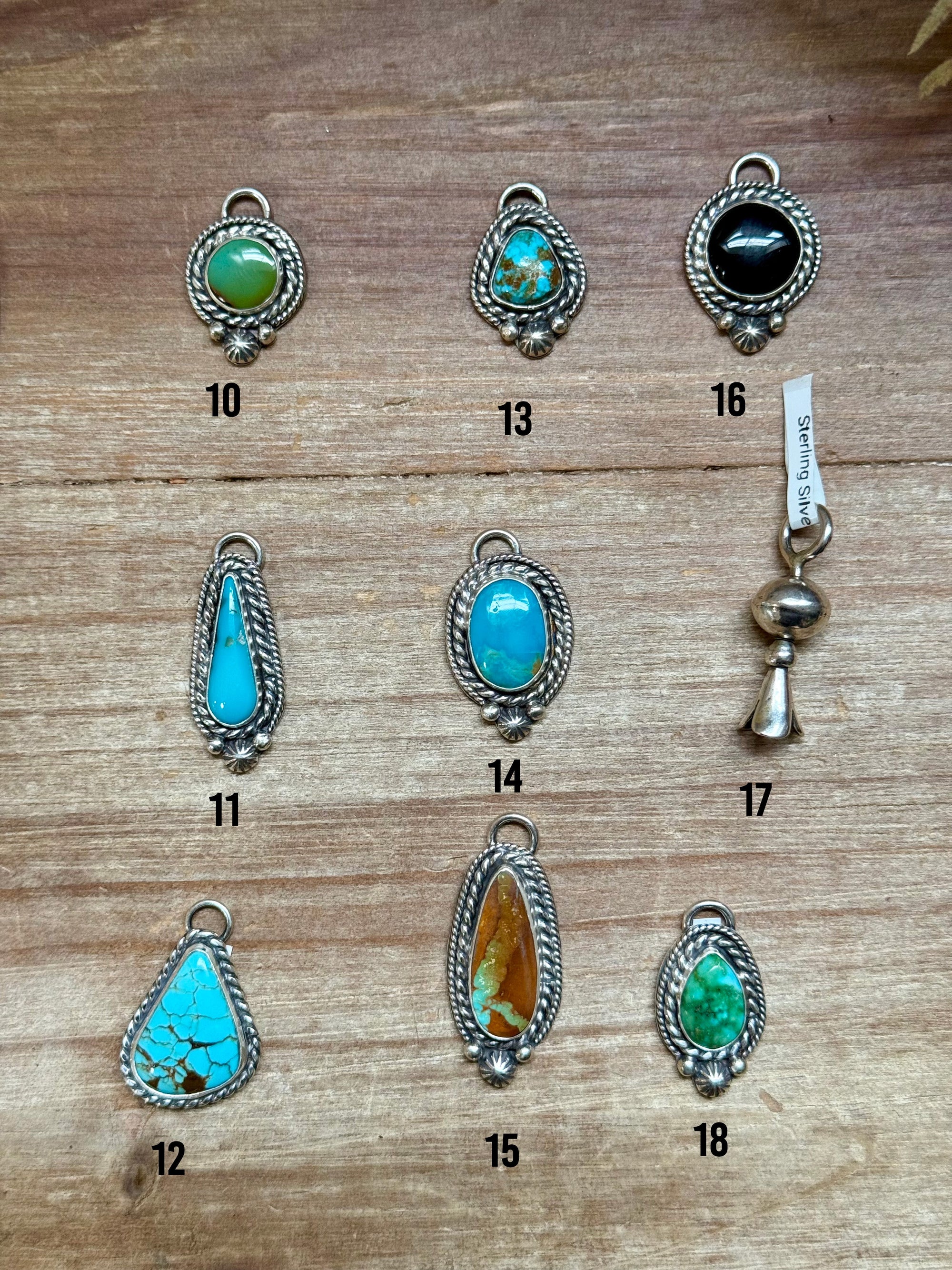 Sterling Silver &amp; Turquoise Charms – Handmade by Jason Ogg &amp; Shay Pfeiffer – USA Made – Pick Your Favorite