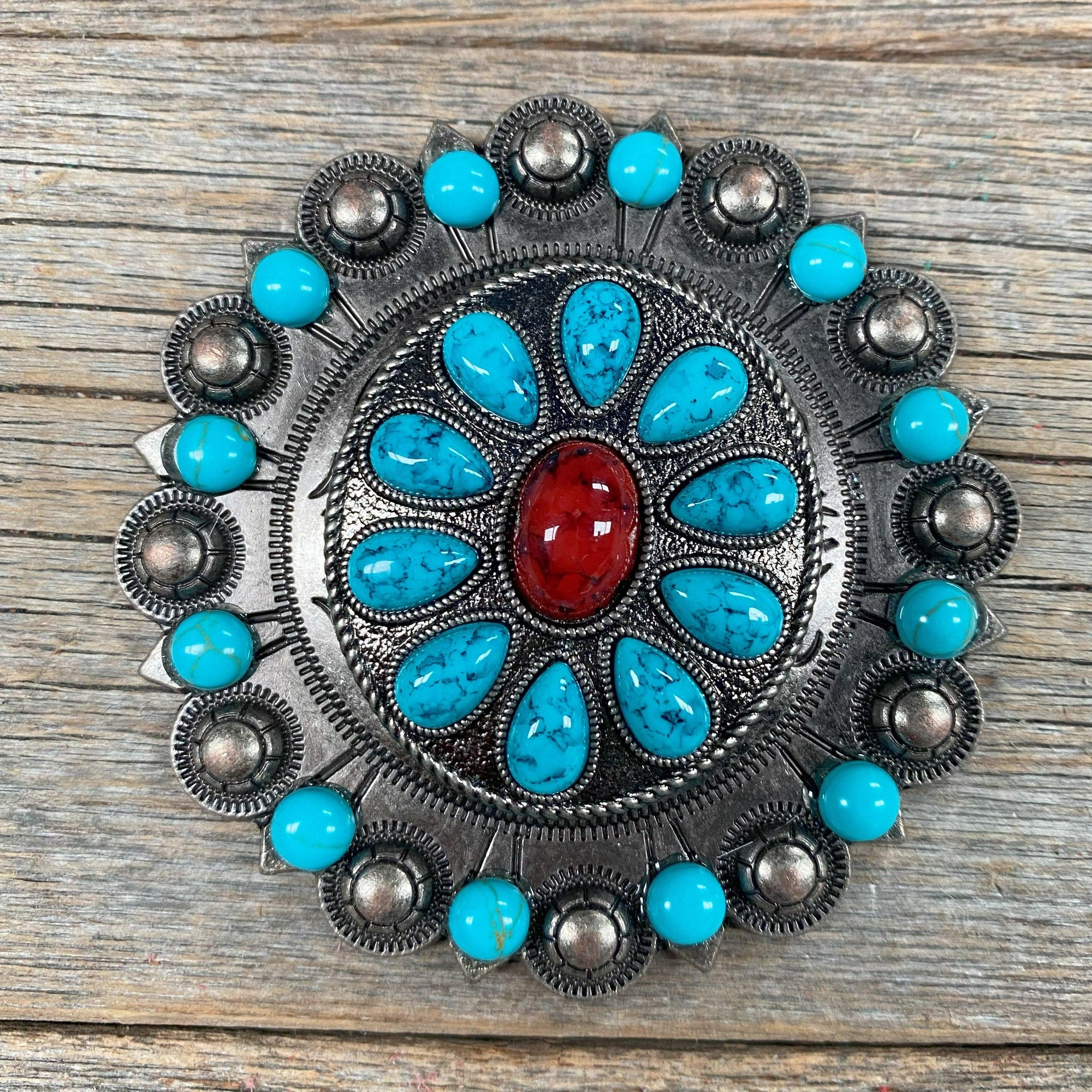 Garnet &amp; Turquoise Sunbeam Concho Berry Jacket 