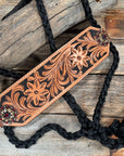 Bronc Noseband Mule Tape Halter with Copper Ruby/Jet/Champagne Conchos 