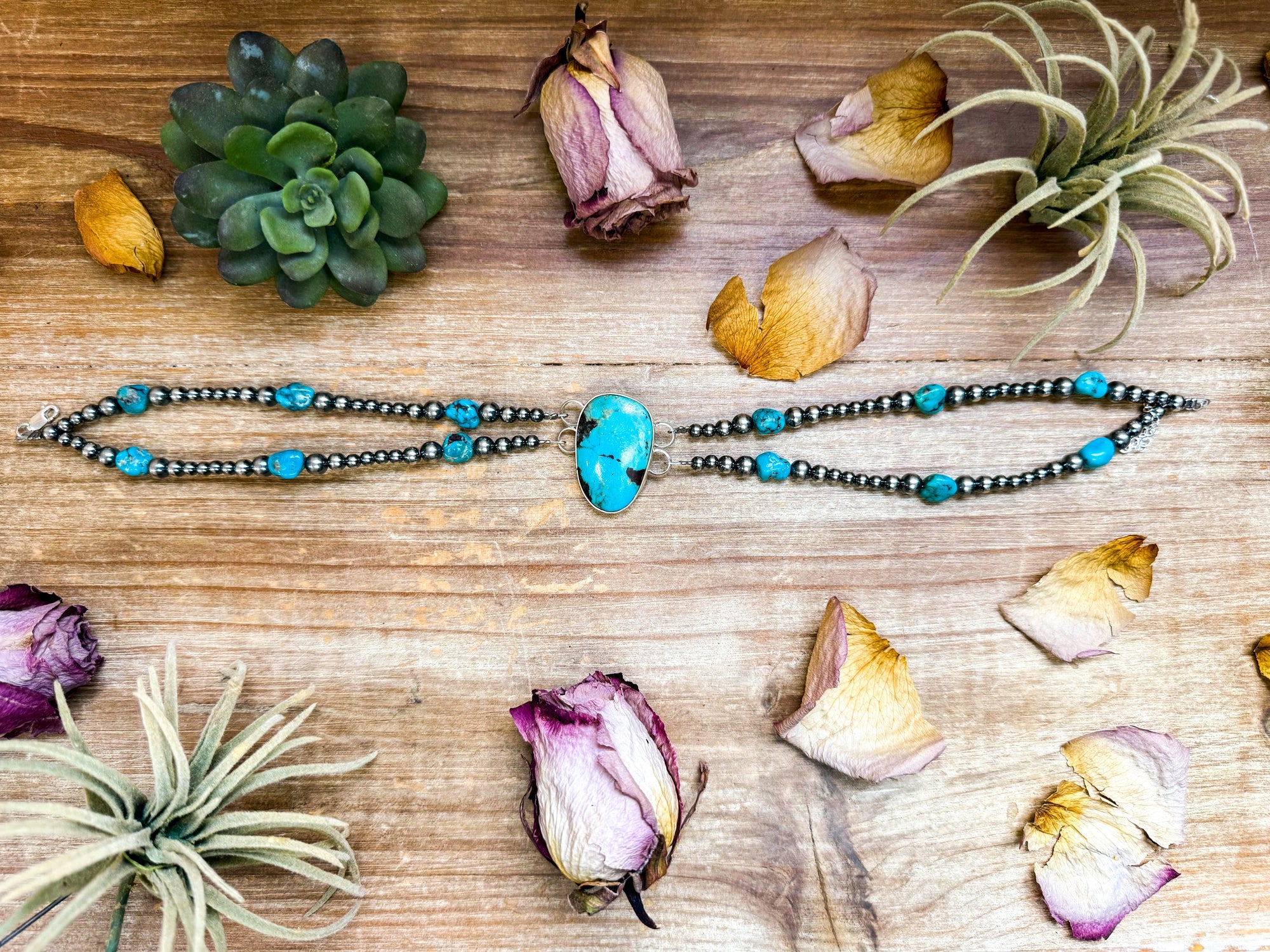 Sterling Silver &amp; Turquoise Choker – 13” + Extender – In-House Silversmithing – Real Turquoise &amp; Spiny Oyster Options