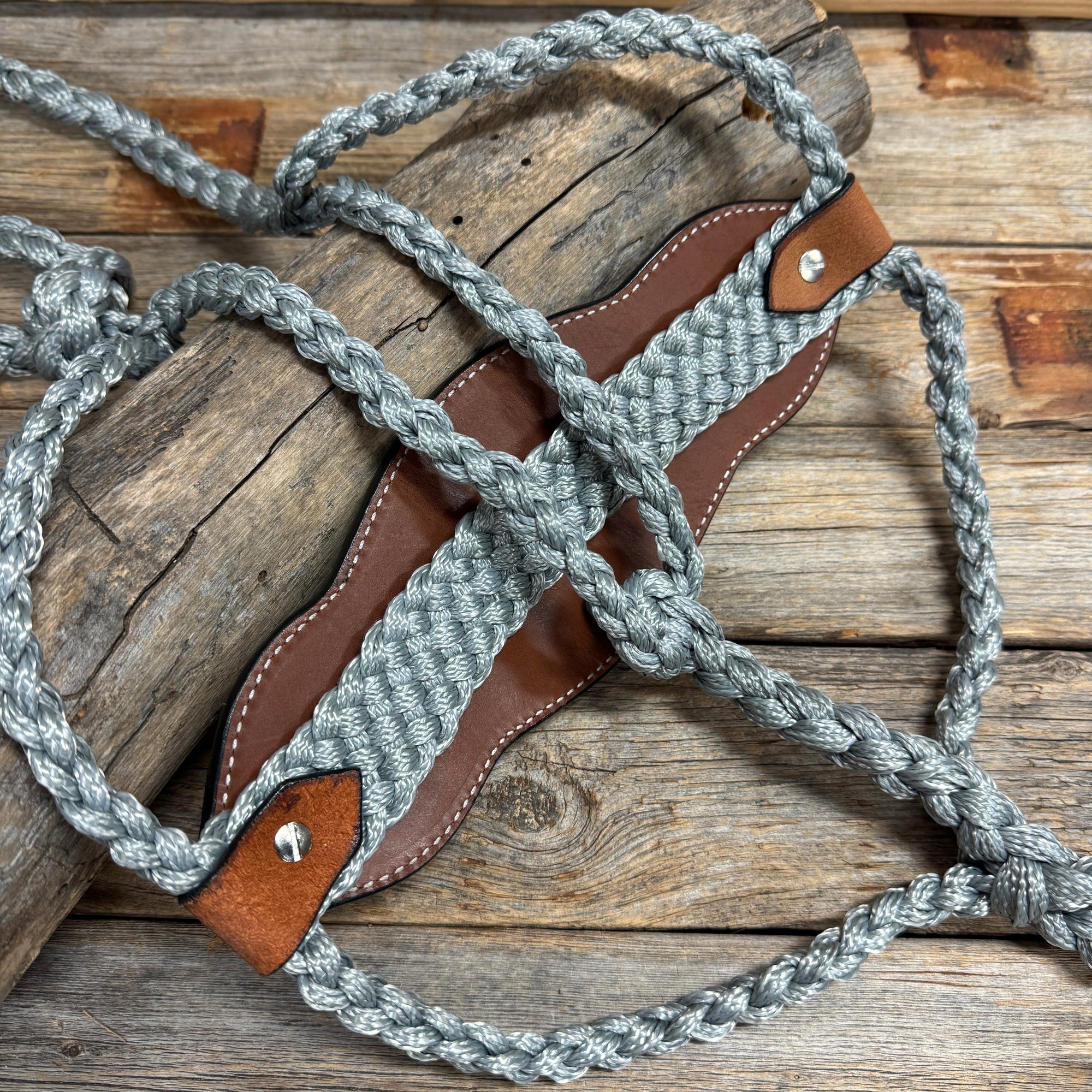 Bronc Noseband Mule Tape Halter with Turquoise Sunflower Western Conchos 
