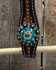 Foxtail Teal/Champagne Browband, One Ear & Breastcollar Tack Set