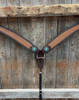 Foxtail Teal/Champagne Browband, One Ear & Breastcollar Tack Set