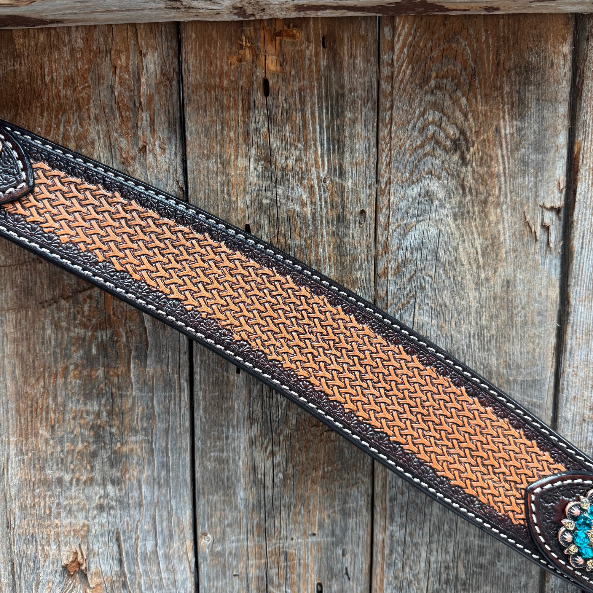 Foxtail Teal/Champagne Browband, One Ear &amp; Breastcollar Tack Set