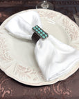 Antique Silver Rectangle Turquoise Western Concho 