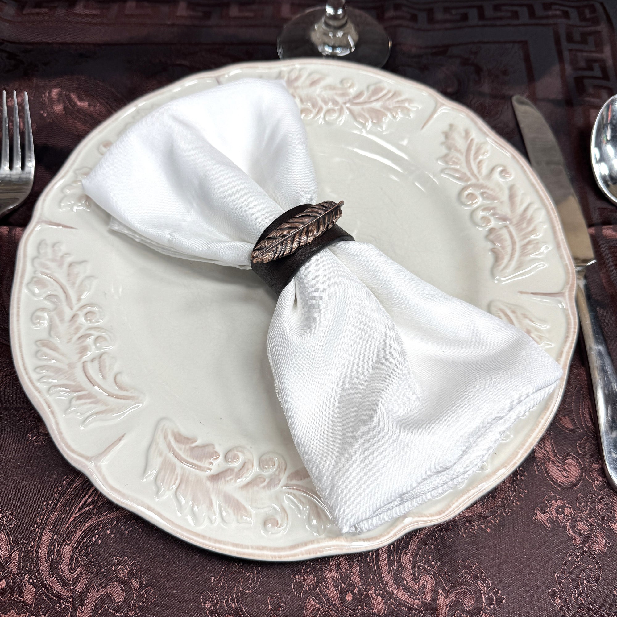 Copper Feather Western Concho Napkin Ring 