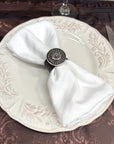 Antique Silver Flower and Dots Western Concho Napkin Ring 