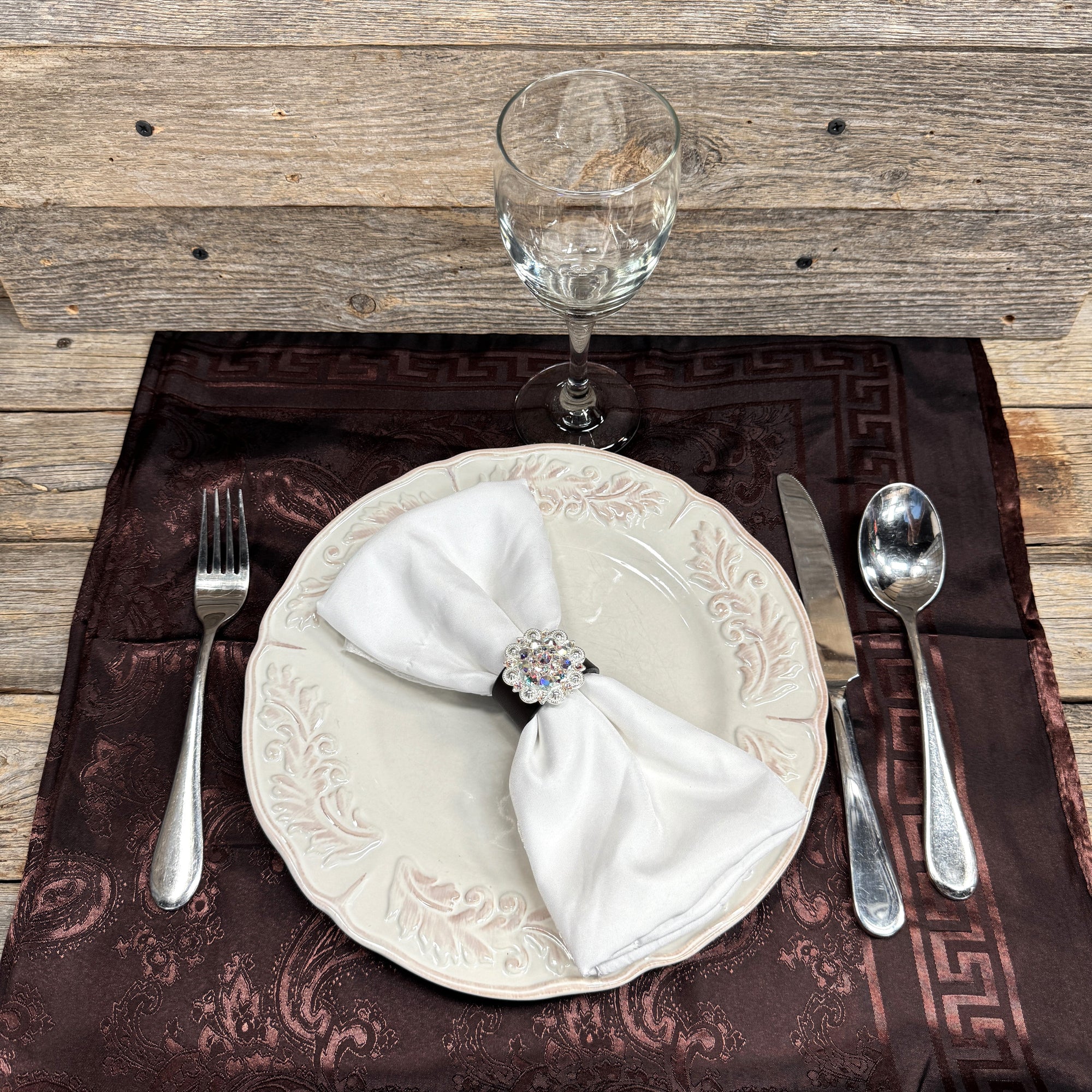Bright Silver AB Crystal Concho Napkin Ring 
