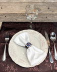 Bright Silver Red/White/Blue Crystal Concho Napkin Ring 