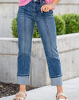 RISEN HIGH RISE STRAIGHT LEG JEANS