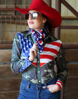 LAND OF THE FREE PERFORMANCE RODEO SHIRT (ADULT)